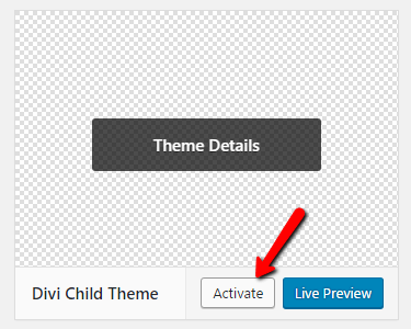 activate child theme
