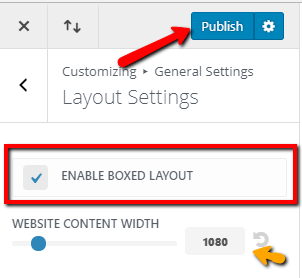 boxed layout with content width