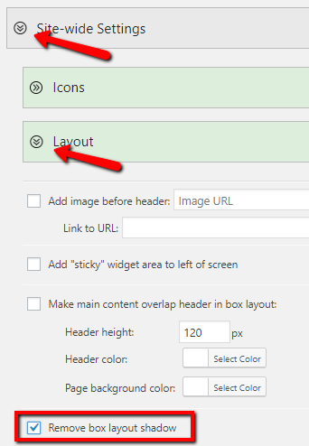 remove box layout shadow in divi booster