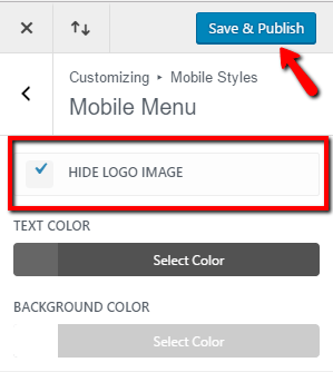 hide logo on mobile view of divi site