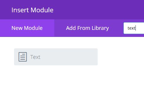filter the results of the Divi module list for less mental bandwidth