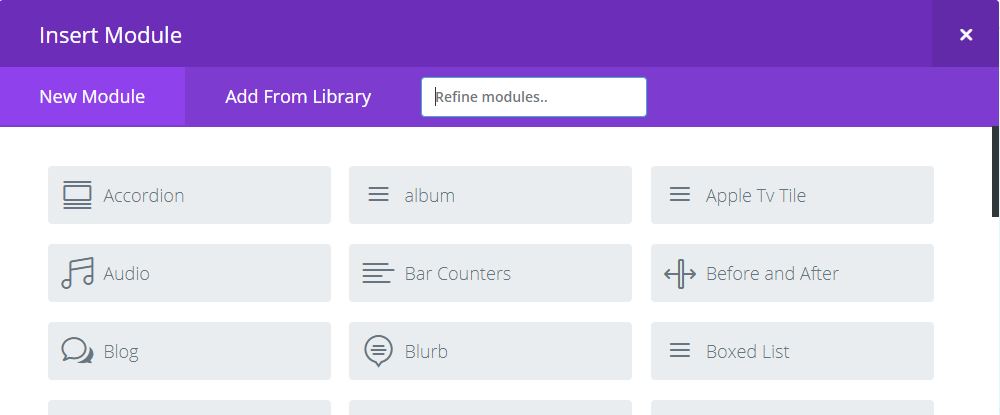 Divi Page Builder Module Refine prior to filtering the results