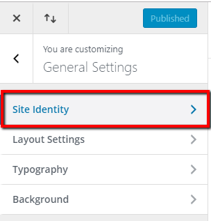 divi theme customizer general settings site identity